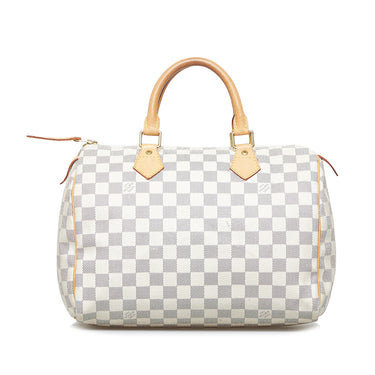 White Louis Vuitton Damier Azur Speedy 25 Boston Bag – Designer Revival