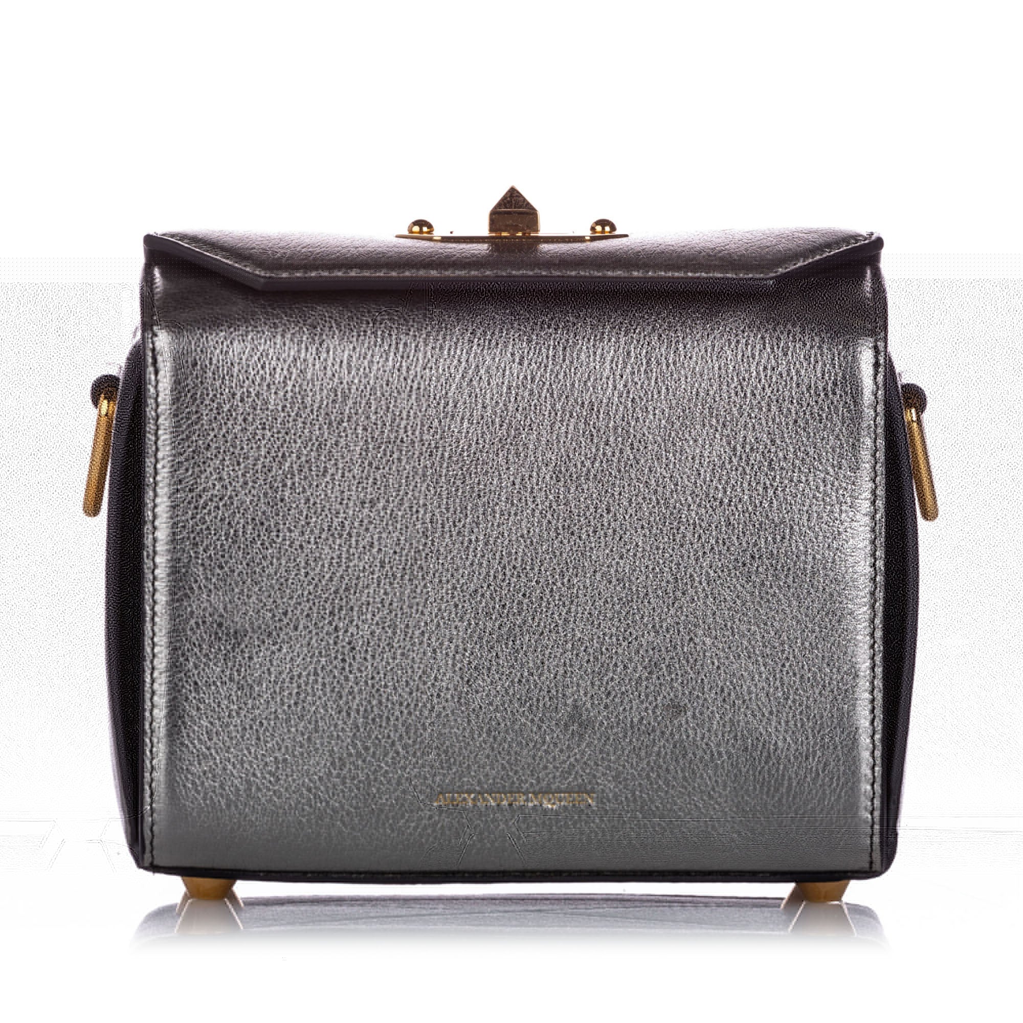 silver leather crossbody bag