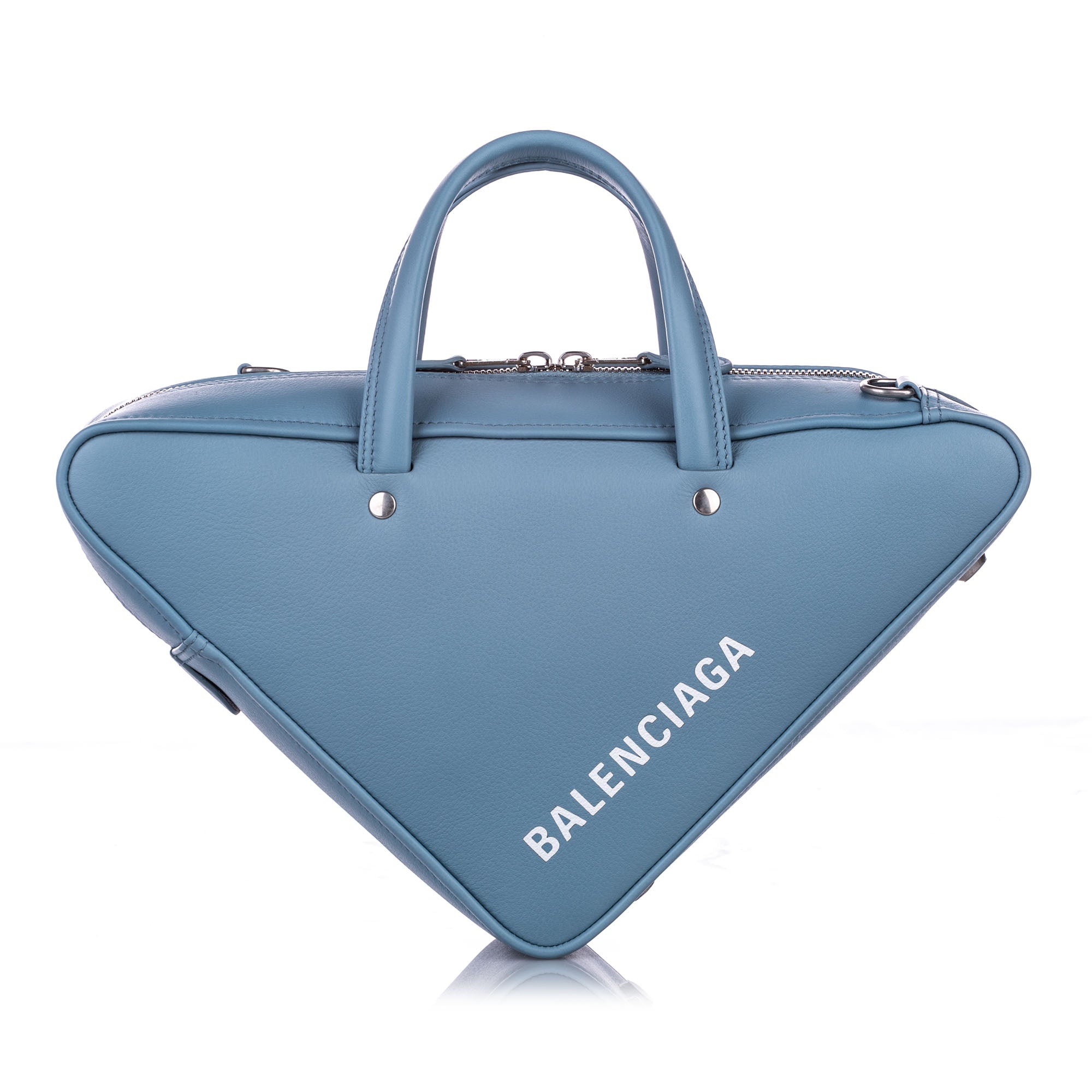 balenciaga blue triangle bag