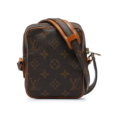 Louis Vuitton Danube Women's Authentic Pre Owned Custom Painted Crossbody Bag Brown, White Luxury Monogram Canvas