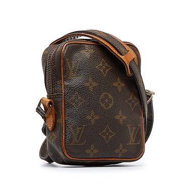 Louis Vuitton Danube Women's Authentic Pre Owned Custom Painted Crossbody Bag Brown, White Luxury Monogram Canvas