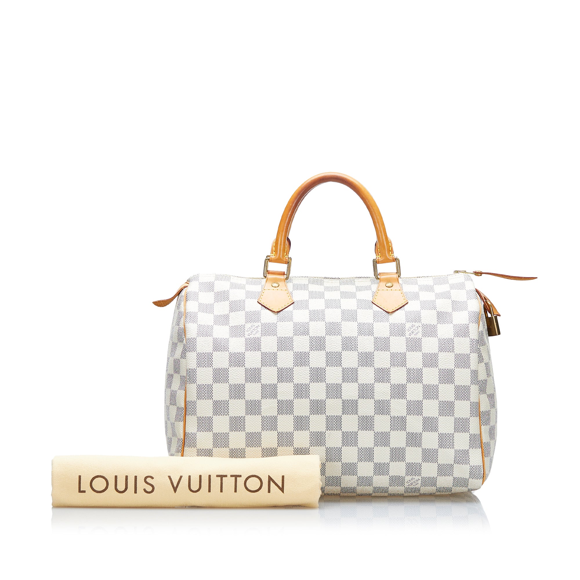 RvceShops Revival, White Louis Vuitton Damier Azur Speedy 30 Boston Bag