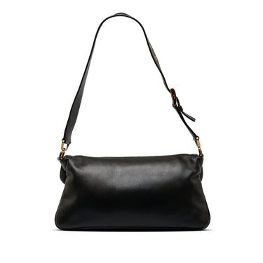 Black Bottega Veneta Intrecciato Flap Shoulder Bag