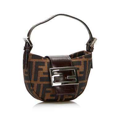 Shop Fendi Croissant Leather Shoulder Bag