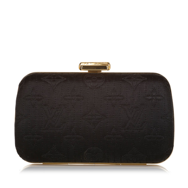 Louis Vuitton Black Monogram Satin Limited Edition Minaudiere Motard Clutch  Louis Vuitton