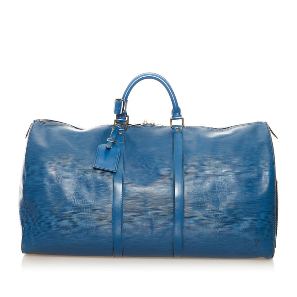 Wyld Blue Vintage LV Keepall 55 Boston Bag