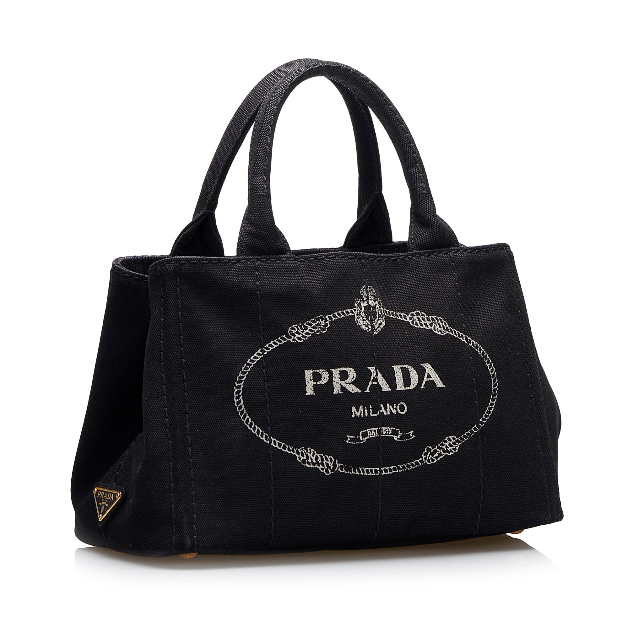 Black Prada Canapa Logo Handbag – Designer Revival