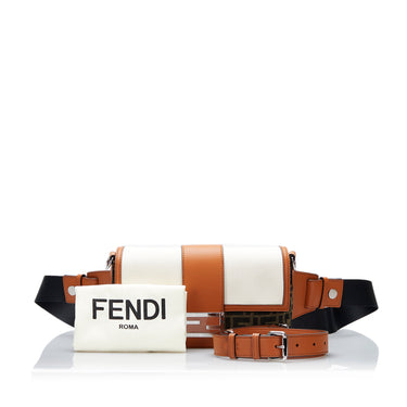 Fendi Black Zucca Leather Waist Pouch QBA0Q31LKB002