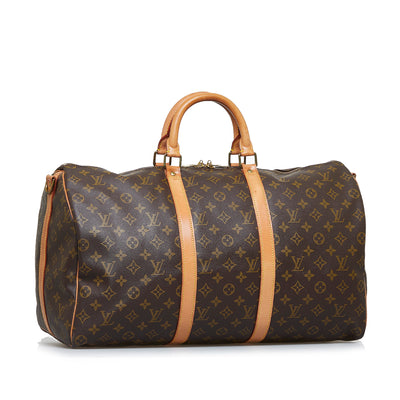 Brown Louis Vuitton Monogram Keepall Bandouliere 50 Travel Bag