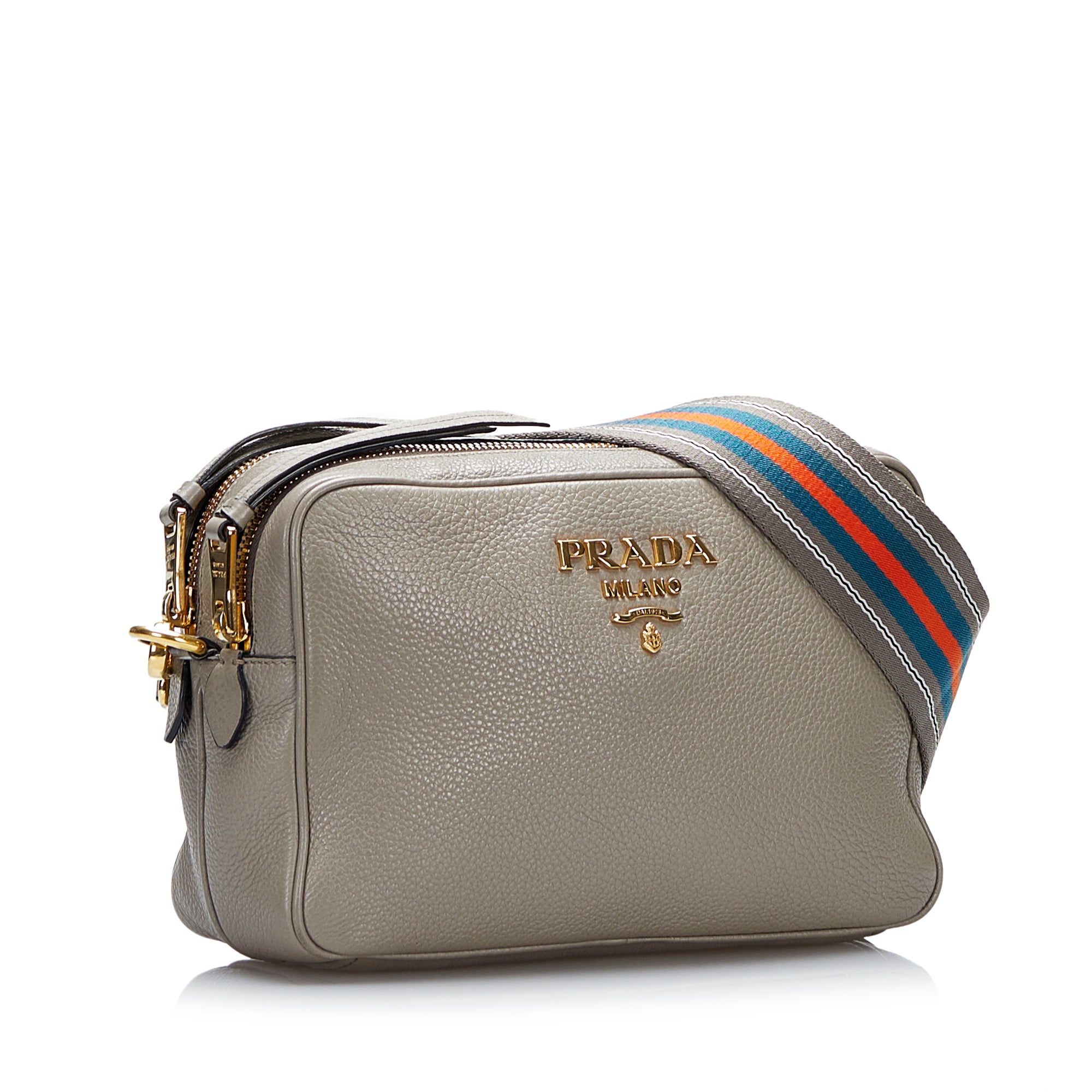 Black Prada Vitello Daino Double Zip Camera Bag – Designer Revival