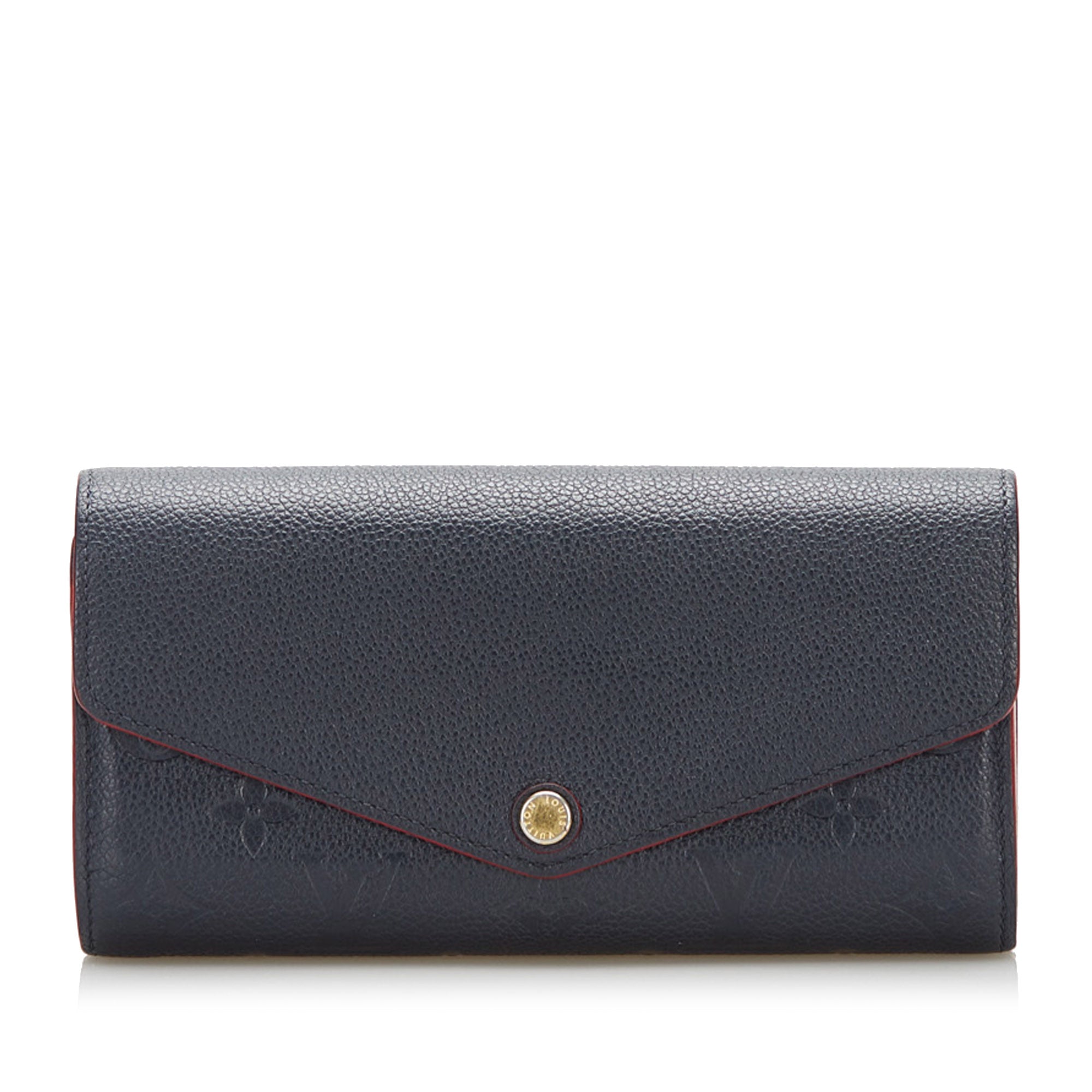 LOUIS VUITTON Sarah Monogram Empreinte Leather Wallet Black