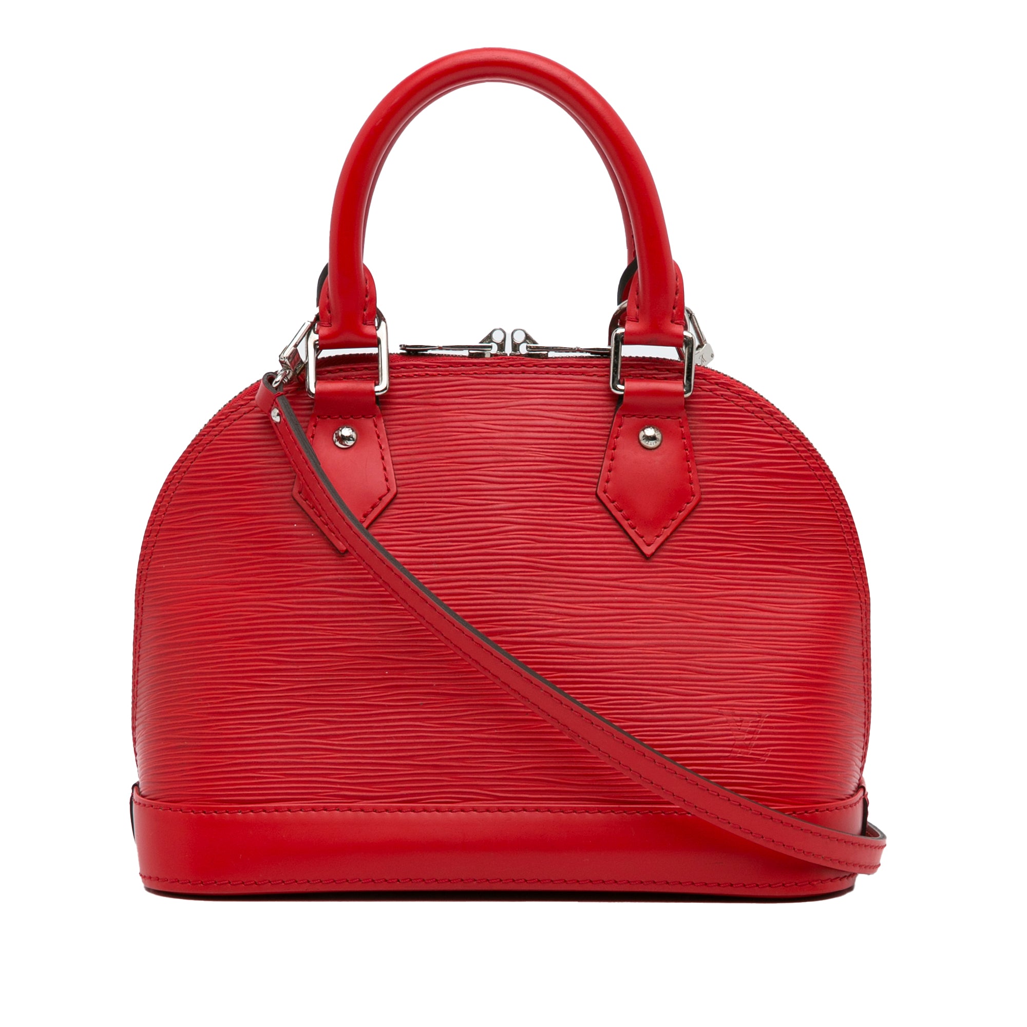 image of Red Louis Vuitton Epi Alma BB Satchel