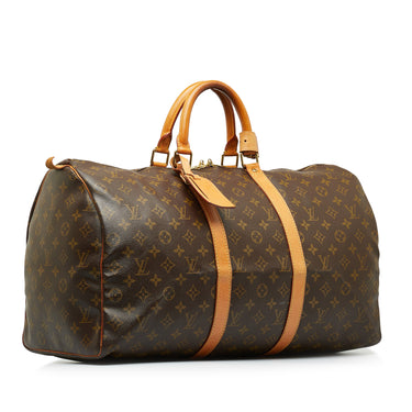 Louis Vuitton Pre-Owned Keepall Bandoulière 55 Duffle Bag in White