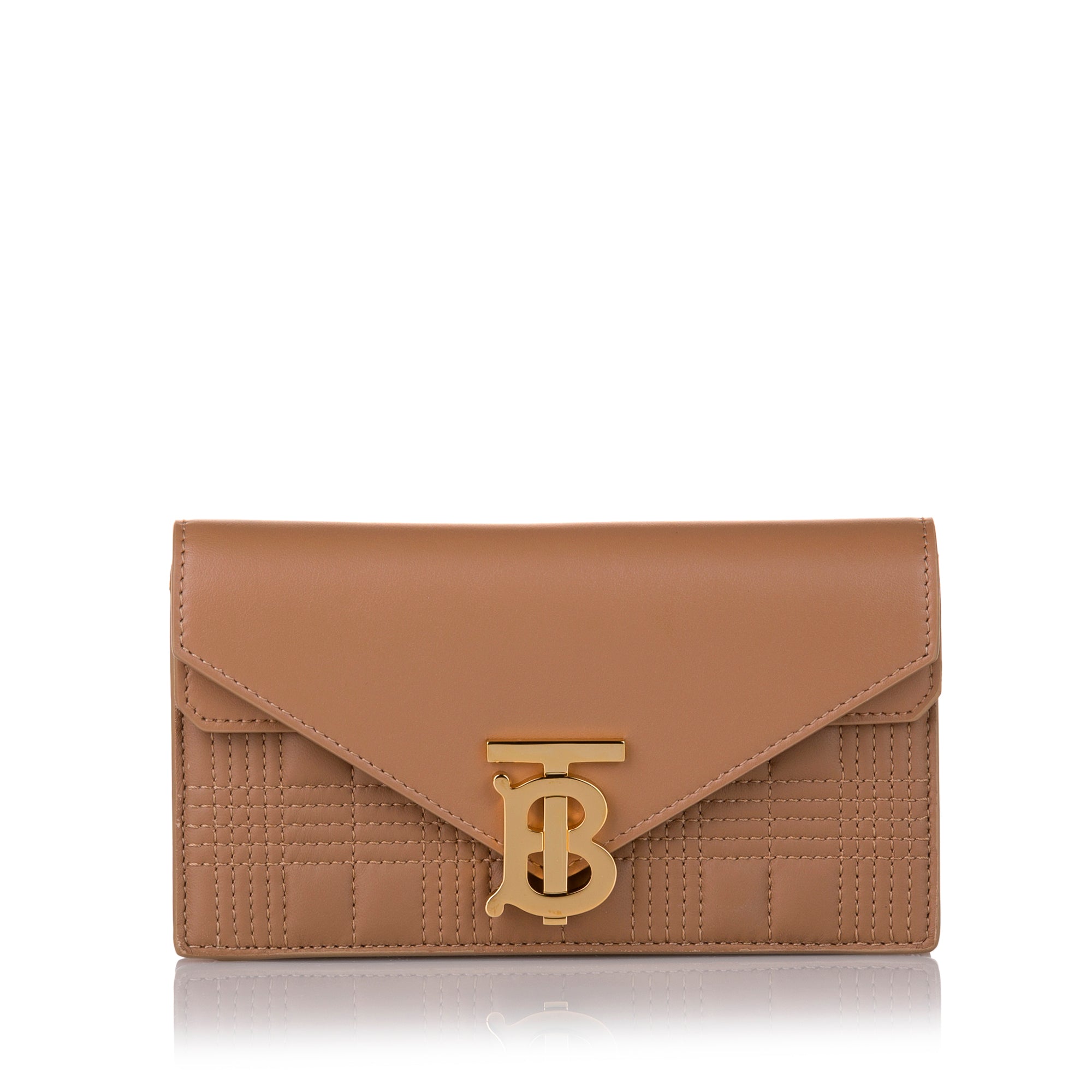 Elongated Crossbody bag - Burberry - Cotton - Malt Brown