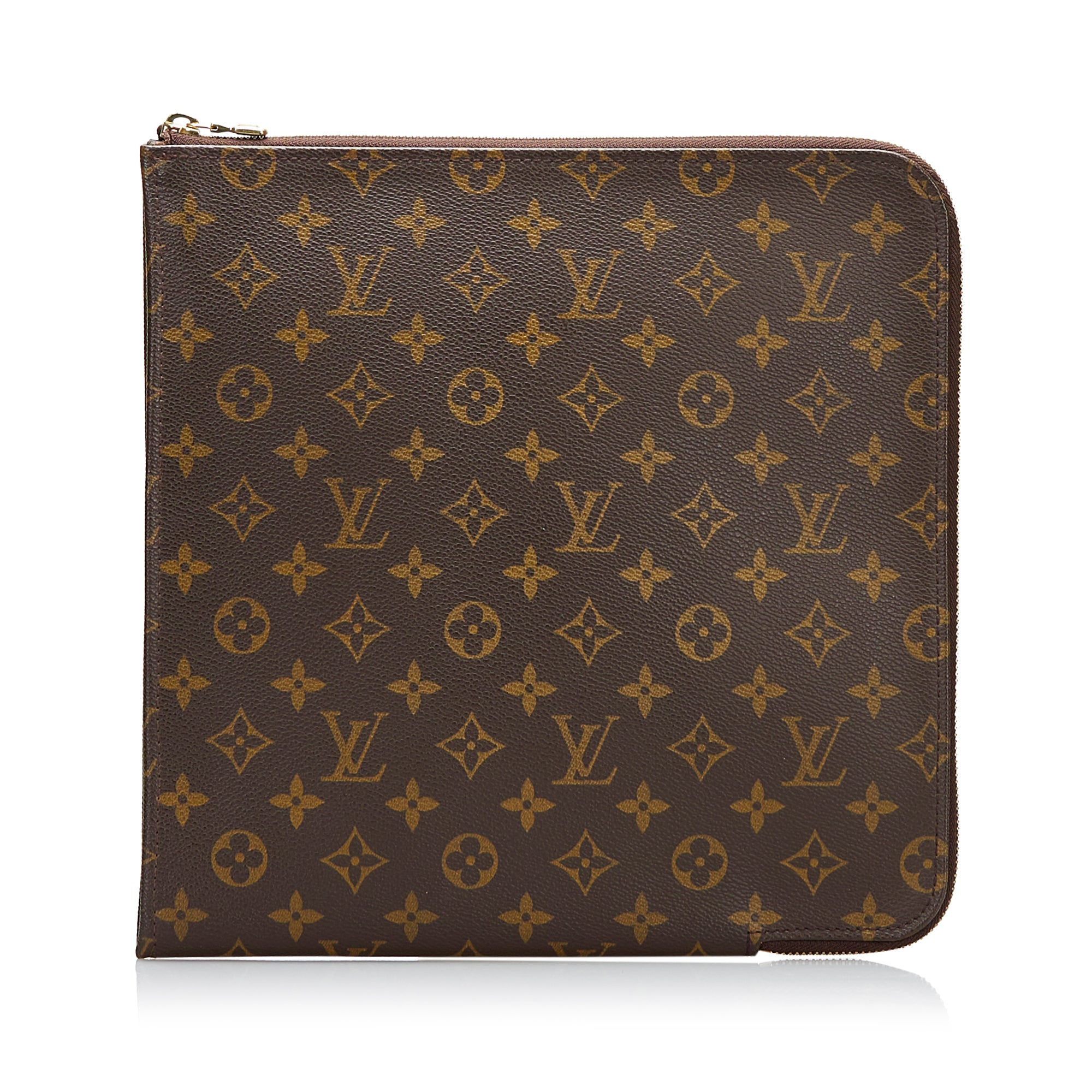 Louis Vuitton Poche Document Brown Canvas Briefcase Bag (Pre-Owned)