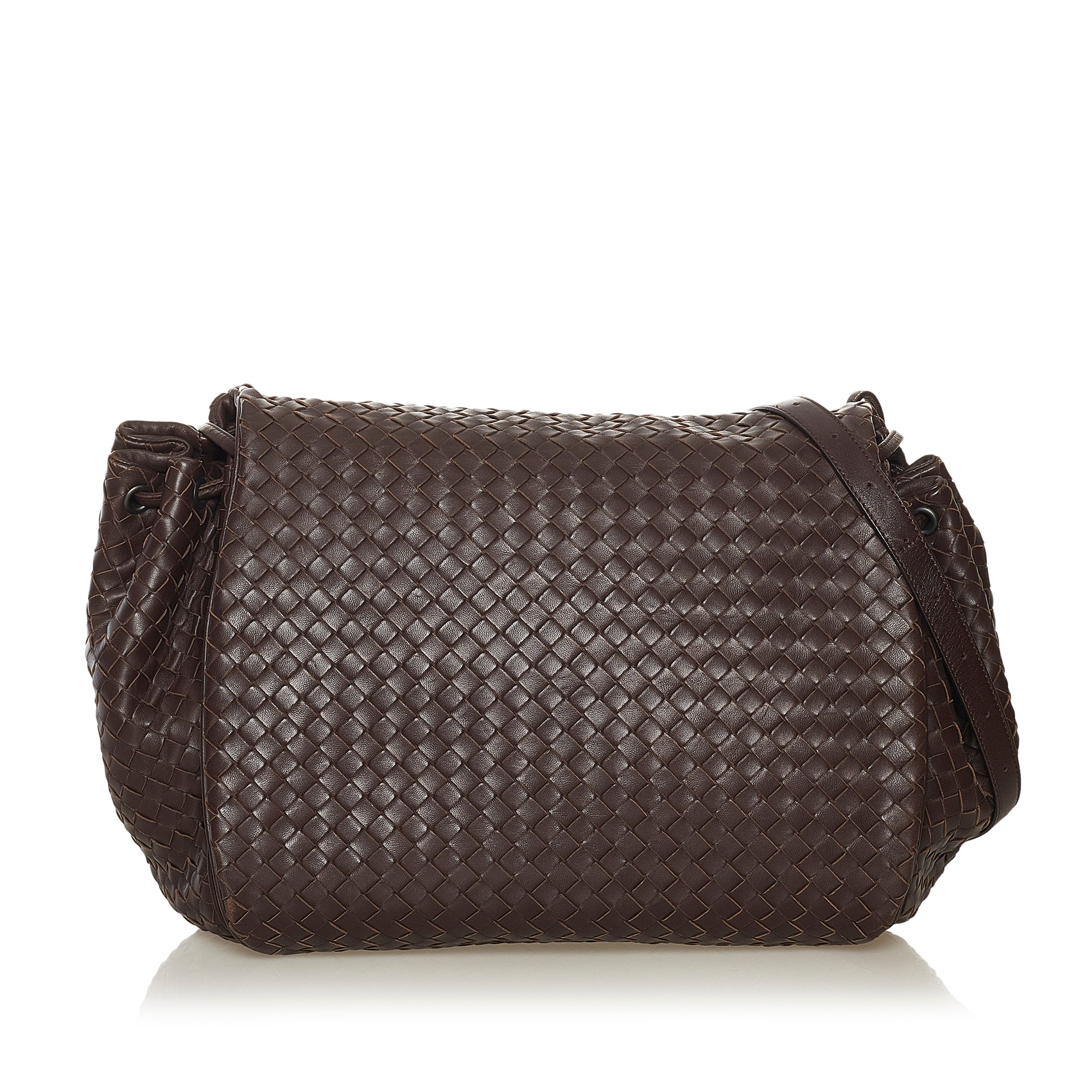 Bottega Veneta Intrecciato Woven Nappa Leather Flap Shoulder Bag