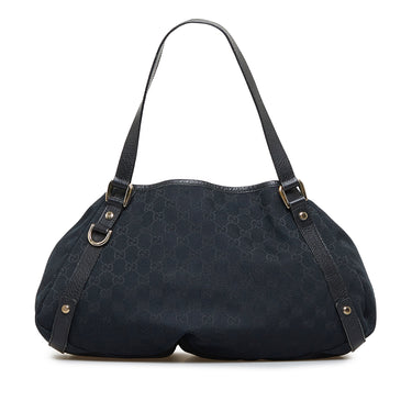 GUCCI GG Canvas Shopping Tote Bag Black 327793