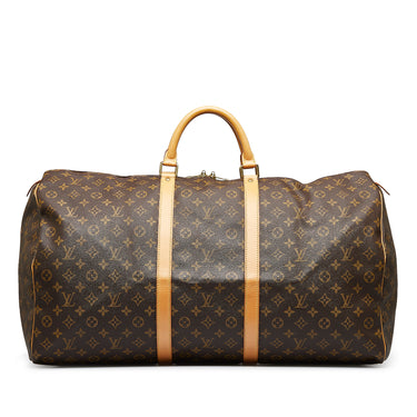 Louis Vuitton Keepall 55 Monogram Canvas Travel Bag Brown