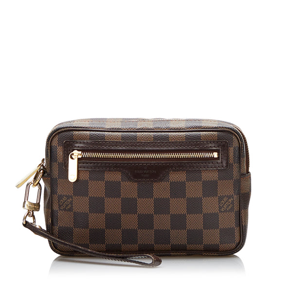 Brown Louis Vuitton Damier Ebene Pochette Billets Macao Pouch