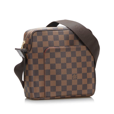 Louis Vuitton Pre-Owned Brown Damier Ebene Olav PM Canvas