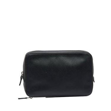 Prada Saffiano Zip Around Portfolio Clutch Bag