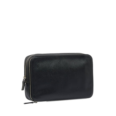 Blue Prada Saffiano Zip Around Portfolio Clutch Bag – Designer Revival