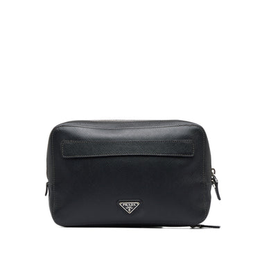 Leather clutch bag Prada Blue in Leather - 35536505