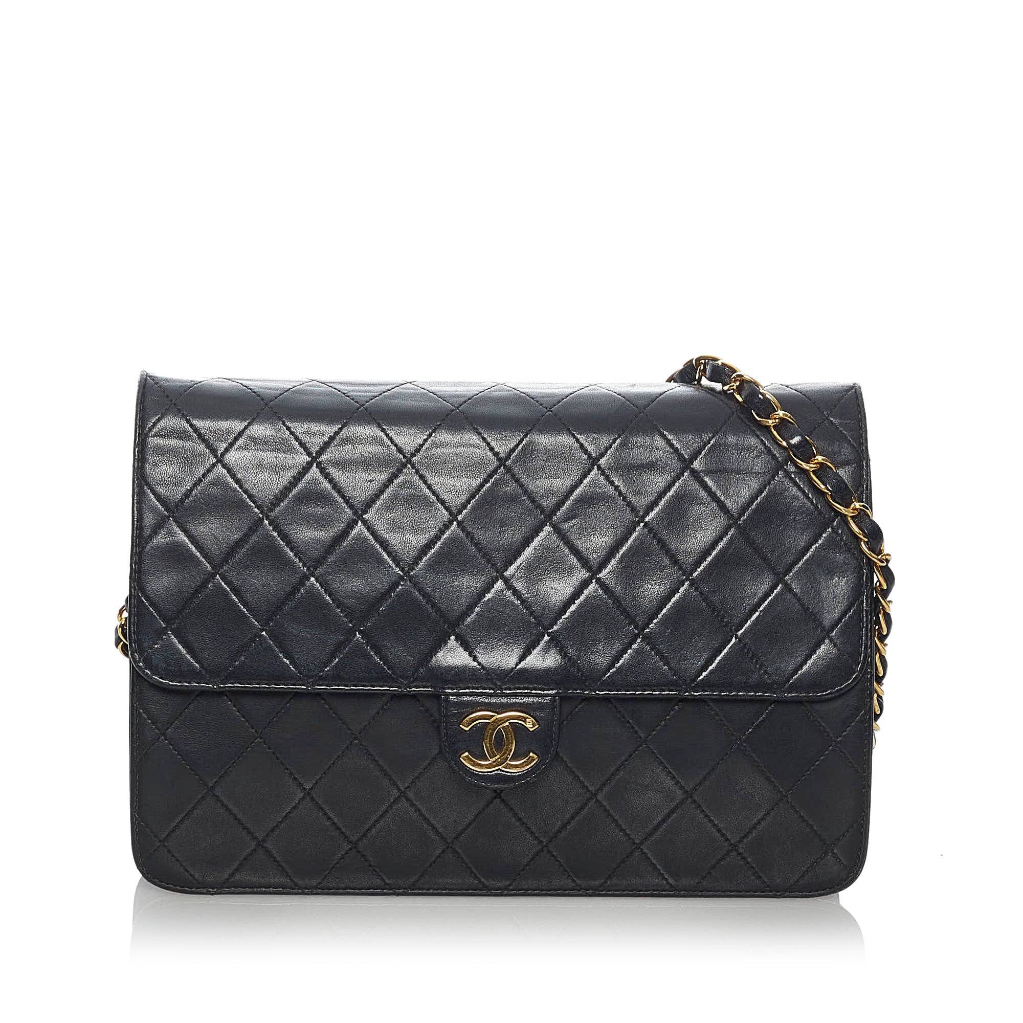 Chanel Vintage Diamond Stitch Boston Bag Quilted Lambskin Large at