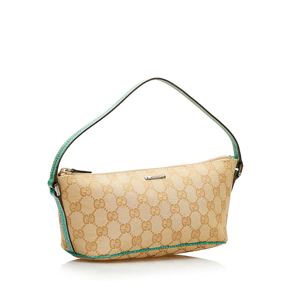 Gucci GG Monogram Canvas and Leather Boat Pochette Bag