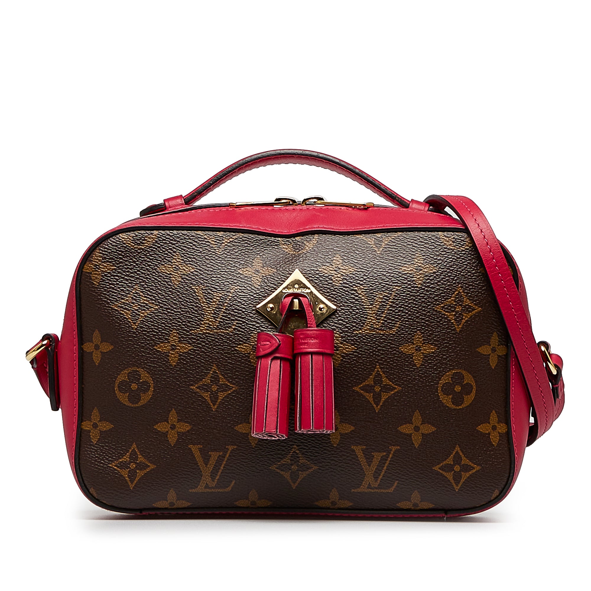 image of Brown Louis Vuitton Monogram Saintonge Satchel