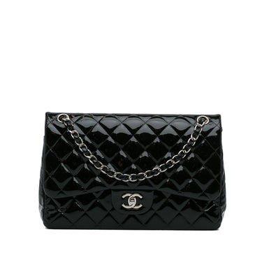 Chanel Patent Quilted Jumbo Double Flap