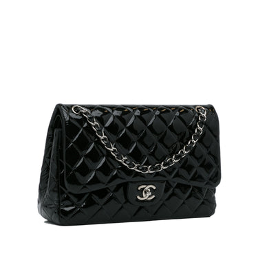Black Chanel Medium Classic Patent Double Flap Shoulder Bag – Designer  Revival