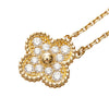 Gold Van Cleef and Arpels Vintage Alhambra Pendant Necklace in 18kt Yellow Gold and Diamonds