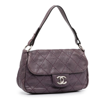 Chanel Incognito Square Flap Bag Quilted Caviar Mini Purple 895564