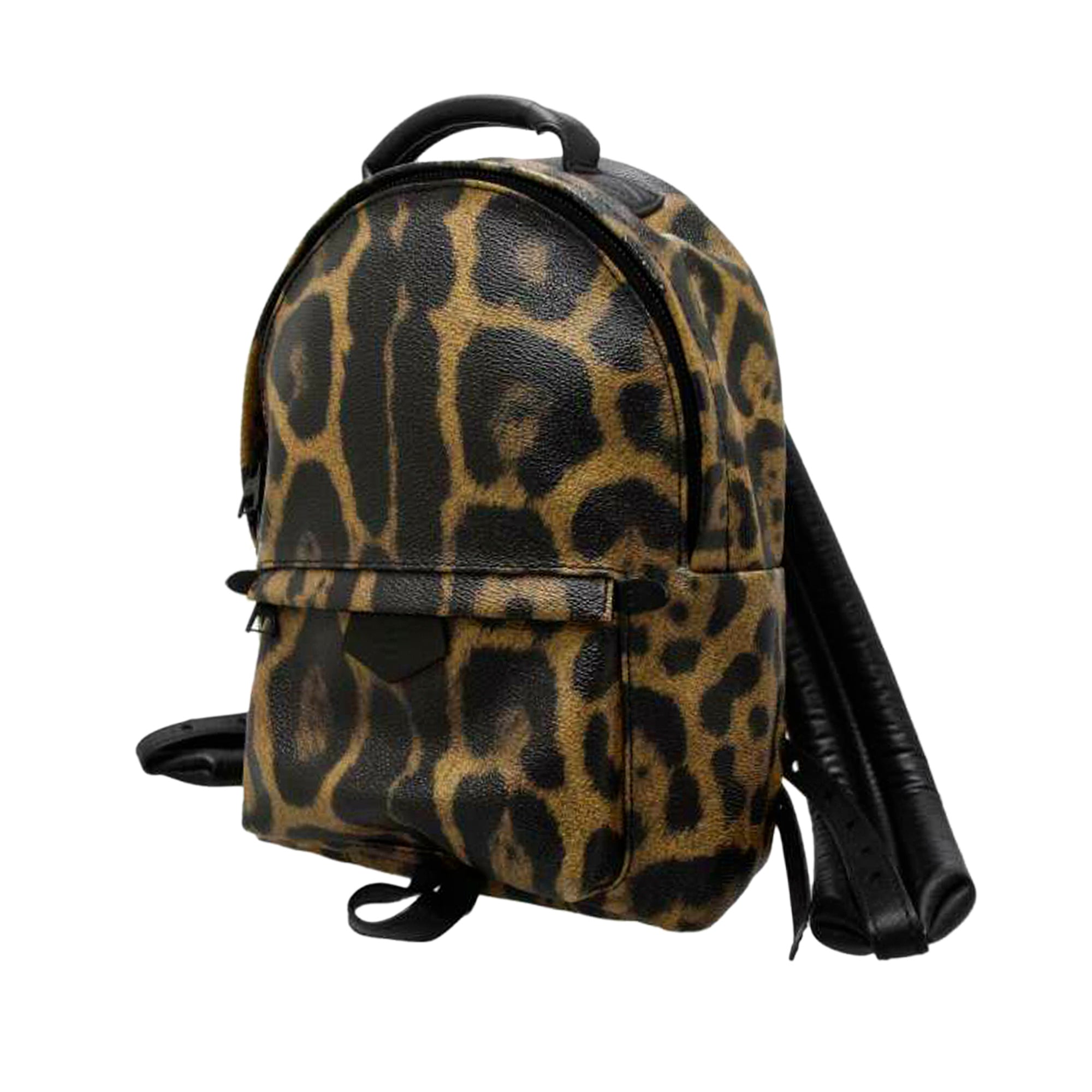 image of Brown Louis Vuitton Leopard Print Palm Springs PM Backpack