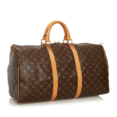 Louis Vuitton Keepall 50 Monogram Canvas Travel Bag Red