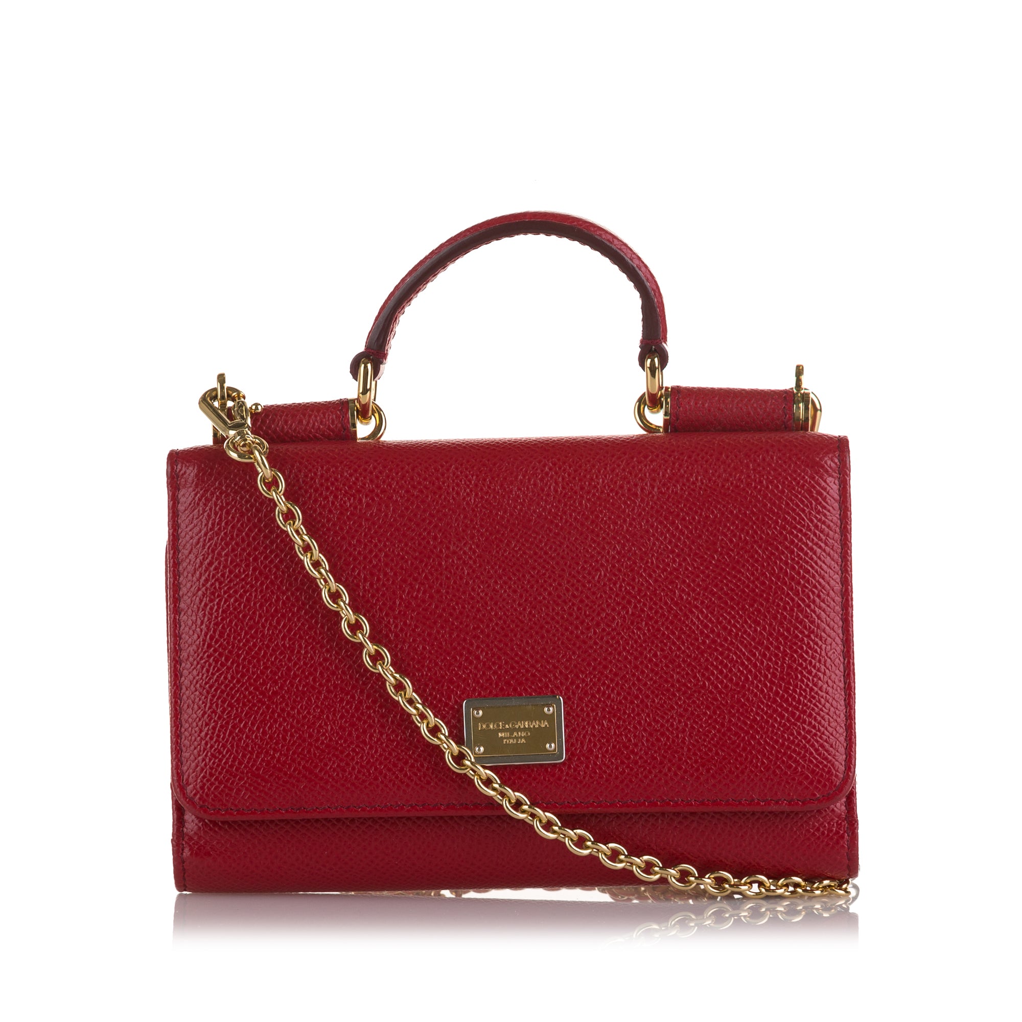 Red Dolce&Gabbana Mini Miss Sicily Von Wallet on Chain Crossbody Bag –  Designer Revival