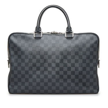 Louis Vuitton Shiny Pebbled Leather Duffle Bag Black