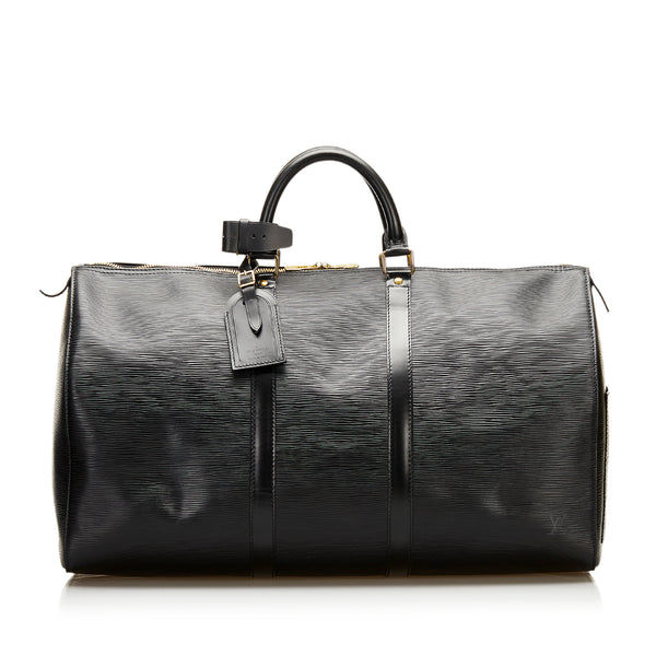 LOUIS VUITTON Epi Leather Black Keepall 60 Travel Bag