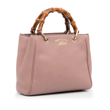 Pink Gucci Bamboo Shopper Satchel