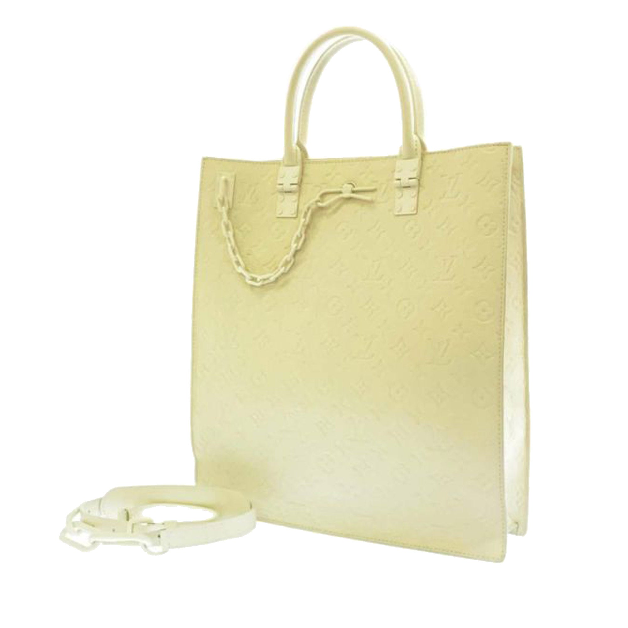 Image of White Louis Vuitton Monogram Taurillon Sac Plat Bag