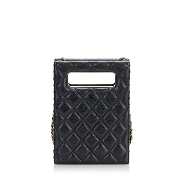 CHANEL CHEVRON QUILTED CALFSKIN O CLUTCH BAG