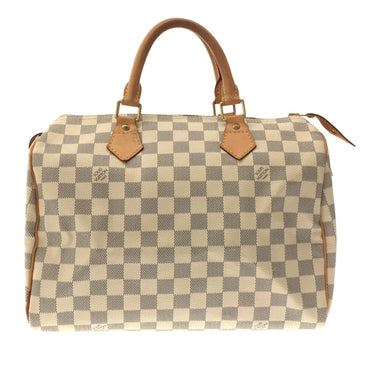 White Louis Vuitton Damier Azur Speedy 30 Boston Bag