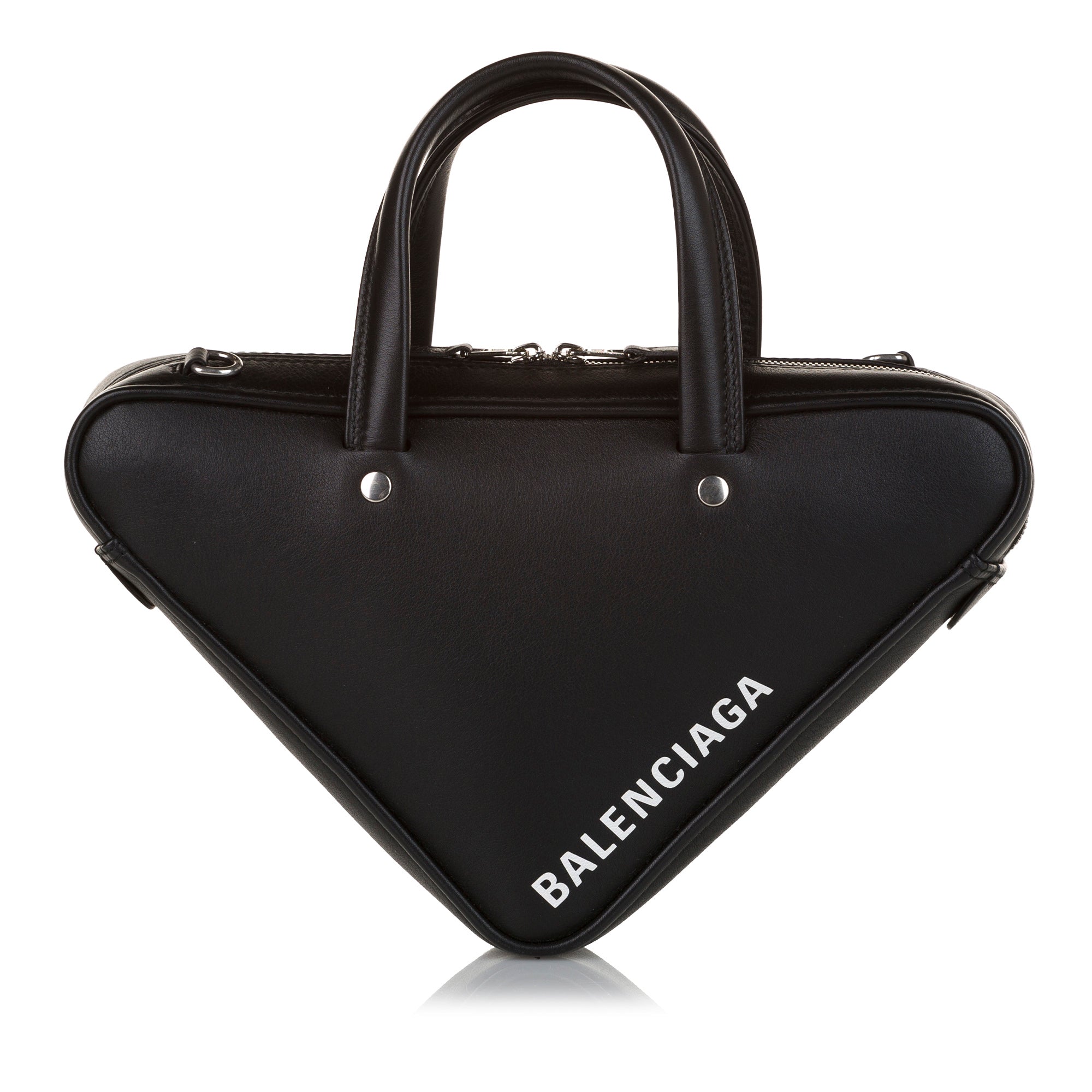 Balenciaga Black Calfskin Logo Ville Top Handle Bag Mini Q0B3753PK9000   WGACA