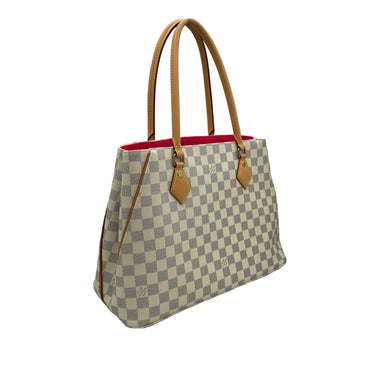 used Unisex Pre-owned Authenticated Louis Vuitton Damier Azur Pochette Felicie Canvas White Crossbody Bag, Adult Unisex, Size: Small