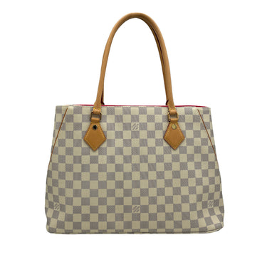 used Unisex Pre-owned Authenticated Louis Vuitton Damier Azur Pochette Felicie Canvas White Crossbody Bag, Adult Unisex, Size: Small