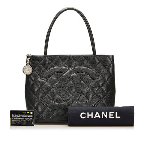 Preowned Chanel Medium Classic Double Flap Bag Beige Caviar Silver Ha   shazi trendz