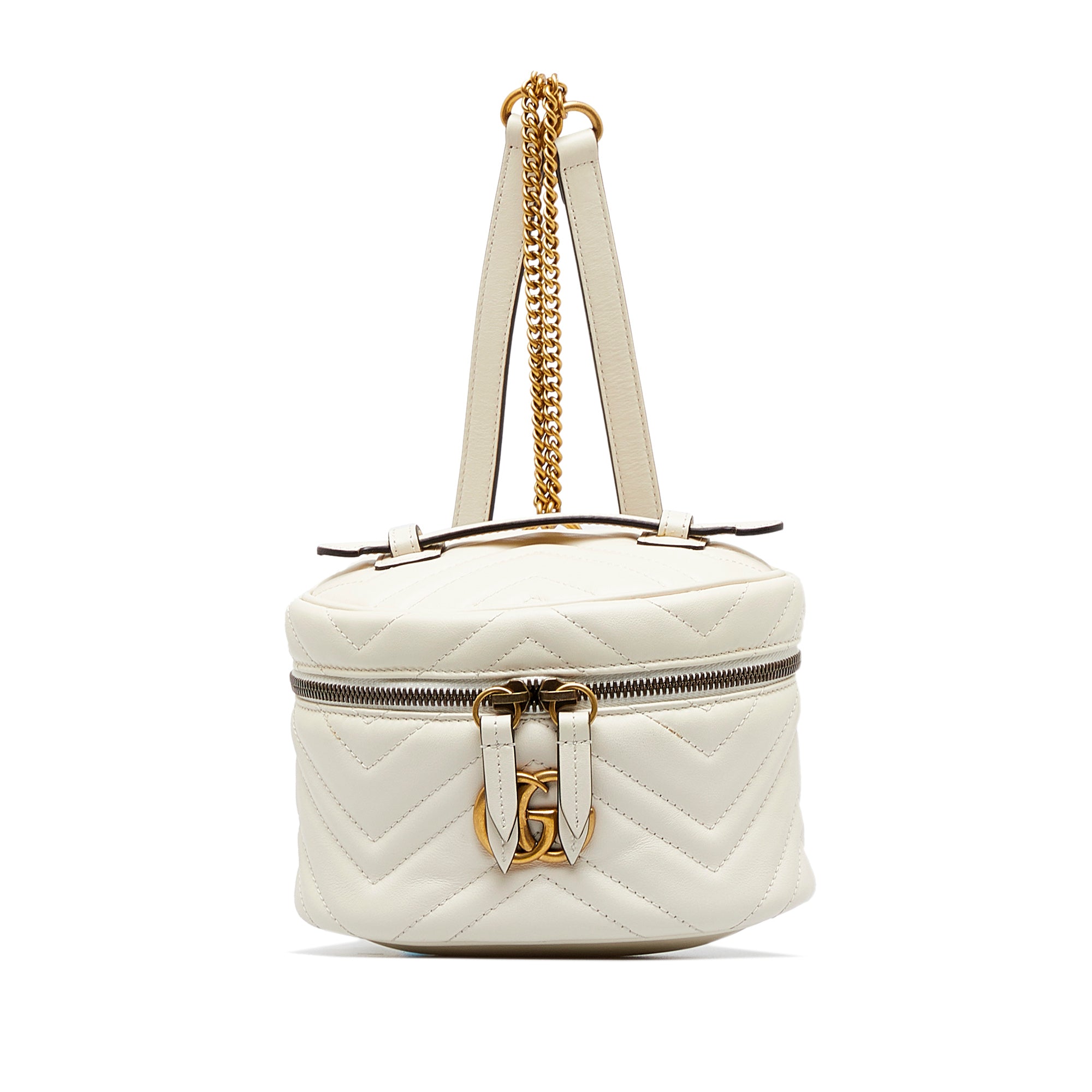 Image of White Gucci GG Marmont Round Backpack