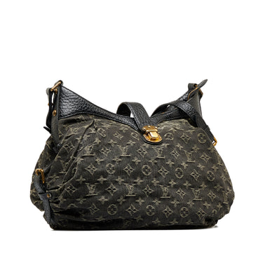 Louis Vuitton Vintage Black Monogram Mahina XS Denim Shoulder