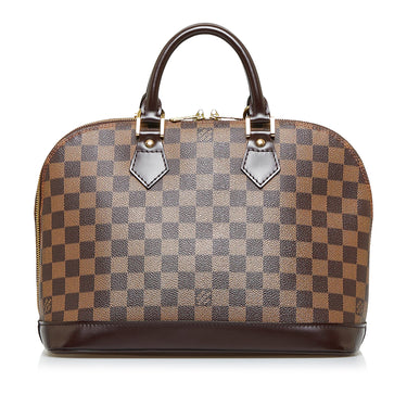 Louis Vuitton Damier Alma PM Hand Bag Ebene Brown Purse